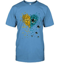 Load image into Gallery viewer, Los Angeles Chargers and San Jose Sharks tiny hearts shaped fan shirt