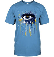 Load image into Gallery viewer, Los Angeles Chargers eye paint drop art style t shirt