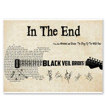 Load image into Gallery viewer, Black Veil Brides In the end lyric guitar typography signed poster