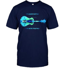 Load image into Gallery viewer, It's always better when we're together jungle guitar night color Black T Shirt