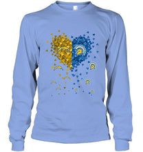 Load image into Gallery viewer, Los Angeles Chargers and San Jose State Spartans tiny hearts shaped fan shirt