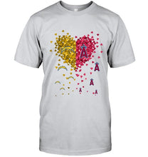 Load image into Gallery viewer, Los Angeles Chargers and Los Angeles Angels tiny hearts shaped fan shirt