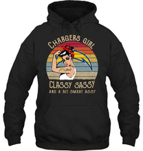 Load image into Gallery viewer, Los Angeles Chargers girl classy sasy and a bit smart asy retro shirt