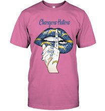 Load image into Gallery viewer, Los Angeles Chargers haters shut the f ck up shhh lips shirt