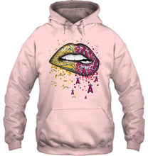 Load image into Gallery viewer, Los Angeles Chargers and Los Angeles Angels glitter pattern sexy lips t shirt