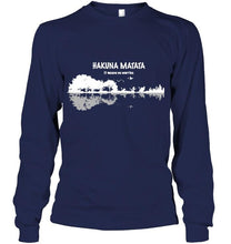Load image into Gallery viewer, Hakuna matata it means no worries lion king jungle guitar shirt