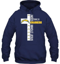 Load image into Gallery viewer, All I need today is a little bit of Los Angeles Chargers &amp; a whole lot of jesus shirt