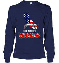 Load image into Gallery viewer, Los Angeles Chargers California 4th July independence day american flag shirt