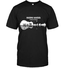 Load image into Gallery viewer, Hakuna matata it means no worries lion king jungle guitar shirt