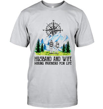 Load image into Gallery viewer, Husband and wife hiking partners for life Ash T Shirt