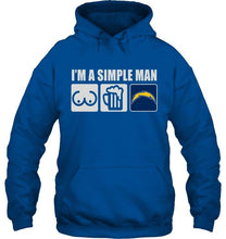 Load image into Gallery viewer, I'm simple man loves bobs beer Los Angeles Chargers fan shirt