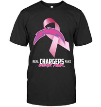 Load image into Gallery viewer, Los Angeles Chargers real fans wear pink br east cancer support shirt