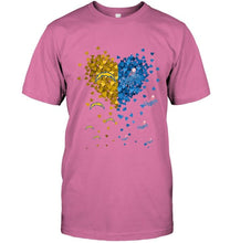 Load image into Gallery viewer, Los Angeles Chargers and Los Angeles Dodgers tiny hearts shaped fan shirt