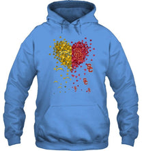 Load image into Gallery viewer, Los Angeles Chargers and USC Trojans tiny hearts shaped fan shirt