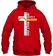 Load image into Gallery viewer, All I need today is a little bit of Los Angeles Chargers &amp; a whole lot of jesus shirt