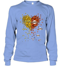 Load image into Gallery viewer, Los Angeles Chargers and San Francisco Giants tiny hearts shaped fan shirt