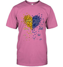 Load image into Gallery viewer, Los Angeles Chargers and California Golden Bears tiny hearts shaped fan shirt