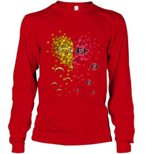 Load image into Gallery viewer, Los Angeles Chargers and San Diego State Aztecs tiny hearts shaped fan shirt
