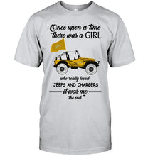 Load image into Gallery viewer, Once upon a time a girl really loved jeeps and Los Angeles Chargers it was me shirt