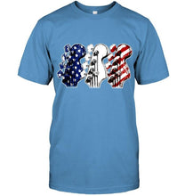 Load image into Gallery viewer, guitar headstock american flag 4th july independence day firework shirt