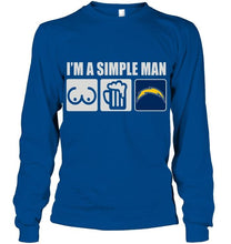 Load image into Gallery viewer, I'm simple man loves bobs beer Los Angeles Chargers fan shirt