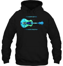 Load image into Gallery viewer, It's always better when we're together jungle guitar night color Black T Shirt