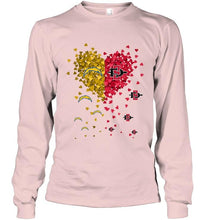 Load image into Gallery viewer, Los Angeles Chargers and San Diego State Aztecs tiny hearts shaped fan shirt