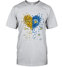 Load image into Gallery viewer, Los Angeles Chargers and San Jose State Spartans tiny hearts shaped fan shirt
