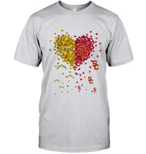 Load image into Gallery viewer, Los Angeles Chargers and USC Trojans tiny hearts shaped fan shirt