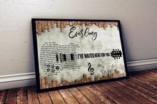 Load image into Gallery viewer, foo fighters everlong ive waited here for you lyric guitar typography poster canvas