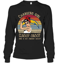 Load image into Gallery viewer, Los Angeles Chargers girl classy sasy and a bit smart asy retro shirt