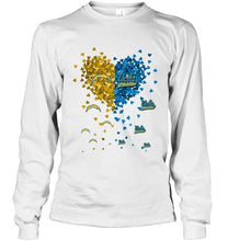 Load image into Gallery viewer, Los Angeles Chargers and UCLA Bruins tiny hearts shaped fan shirt