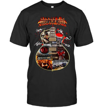 Load image into Gallery viewer, Hellyeah guitar images band member signed for fan t shirt