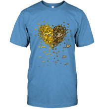 Load image into Gallery viewer, Los Angeles Chargers and Anaheim Ducks tiny hearts shaped fan shirt