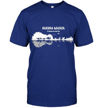 Load image into Gallery viewer, Hakuna matata it means no worries lion king jungle guitar shirt