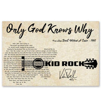 Load image into Gallery viewer, Kid Rock Only god knows why lyric guitar typography signed poster