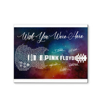 Load image into Gallery viewer, Pink floyd wish you were here lyric guitar typography coloful galaxy layer signed canvas