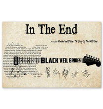 Load image into Gallery viewer, Black Veil Brides In the end lyric guitar typography signed poster