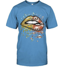 Load image into Gallery viewer, Los Angeles Chargers and San Francisco Giants glitter pattern sexy lips t shirt