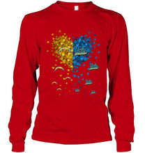 Load image into Gallery viewer, Los Angeles Chargers and UCLA Bruins tiny hearts shaped fan shirt