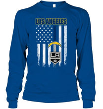 Load image into Gallery viewer, Los Angeles Los Angeles Chargers Los Angeles Kings american flag shirt