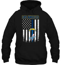 Load image into Gallery viewer, Los Angeles Los Angeles Chargers Los Angeles Dodgers american flag shirt