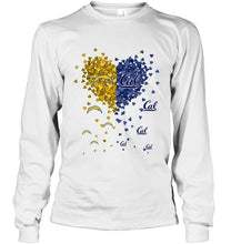 Load image into Gallery viewer, Los Angeles Chargers and California Golden Bears tiny hearts shaped fan shirt