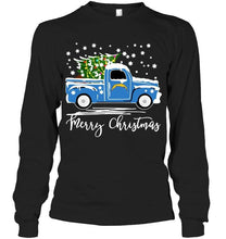 Load image into Gallery viewer, Los Angeles Chargers merry christmas christmas tree truck t shirt