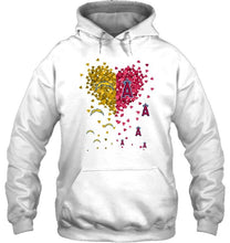 Load image into Gallery viewer, Los Angeles Chargers and Los Angeles Angels tiny hearts shaped fan shirt