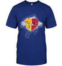 Load image into Gallery viewer, Los Angeles Chargers San Diego State Aztecs love heartbeat ripped shirt