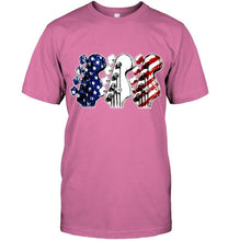 Load image into Gallery viewer, guitar headstock american flag 4th july independence day firework shirt