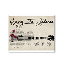 Load image into Gallery viewer, Depeche Mode enjoy the silence lyric guitar typography signed canvas