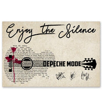 Load image into Gallery viewer, Depeche Mode enjoy the silence lyric guitar typography signed poster