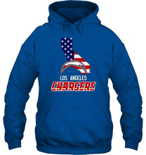 Load image into Gallery viewer, Los Angeles Chargers California 4th July independence day american flag shirt
